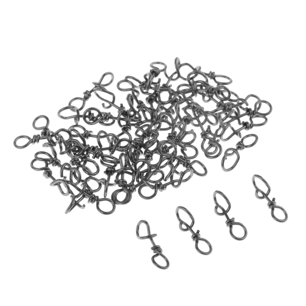 50 Pcs Fast Connecting Clips Fishing  Snaps Clips Swivels Connectors