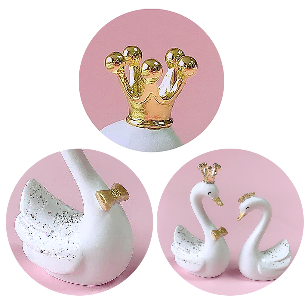 Nordic Style Resin Swan Statue Artwork Ornament Figurines Sculpture Cake Toppers for Wedding Party Decor Baking Supplies Gifts