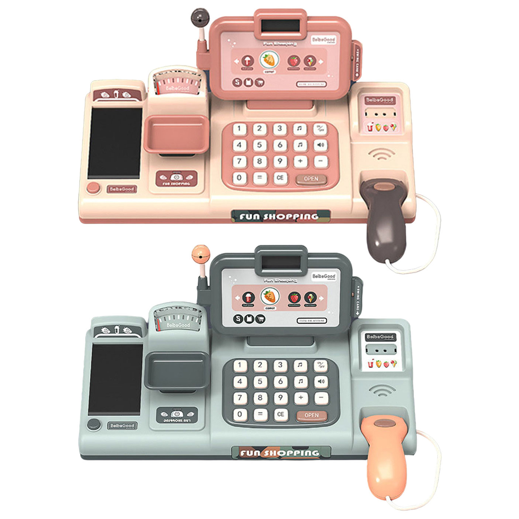 Cash Register Pretend Play Toy Interactive Toy Cash Register Pretend Play Supermarket Cashier Toy for Kids Unisex Children