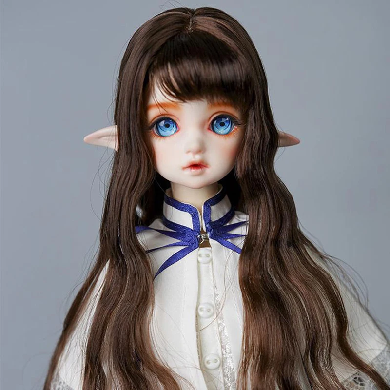 NEW 1/3 BJD SD Doll 8-9"inches 22-24cm Doll Head Mint green blue Fur BJD Wig 