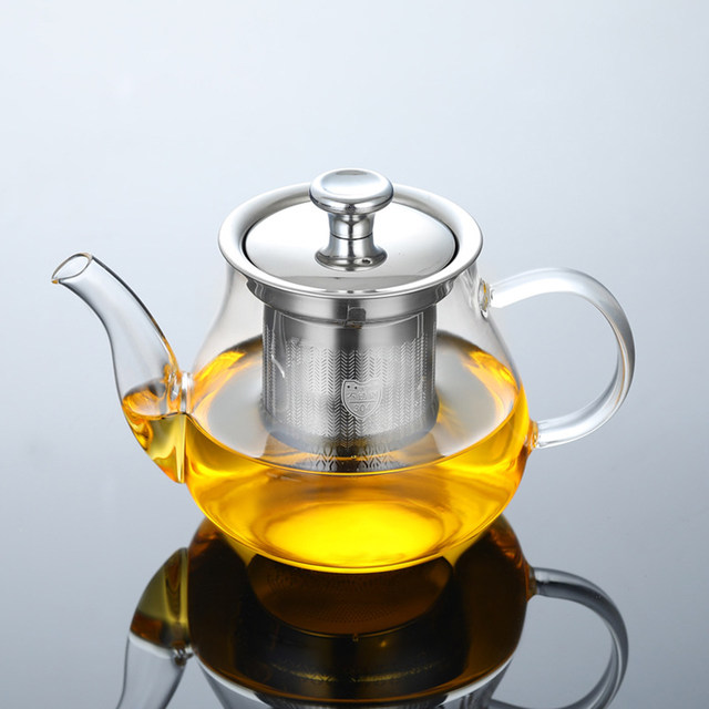 Borosilicate Glass Tea Kettle, with Tea Strainer Heat Resistant Kung Fu Tea  Hand Blowing Loose glass Teapot, Tea Pot Stovetop safety 400ml