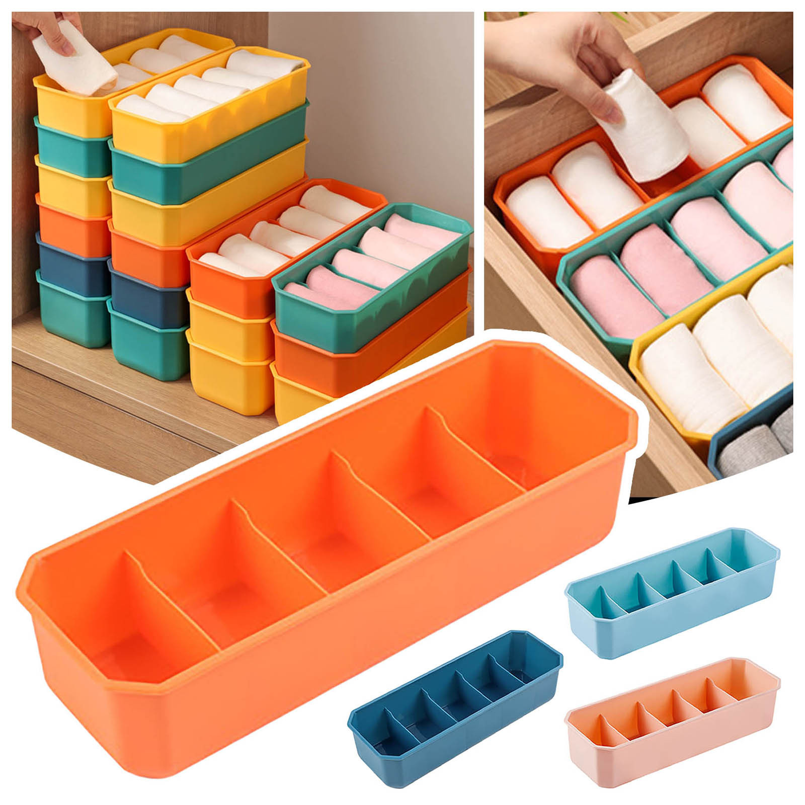 1015 Grids Underwear Bra Socks Panty Clothing Plastic Storage Boxes 【まとめ買い】
