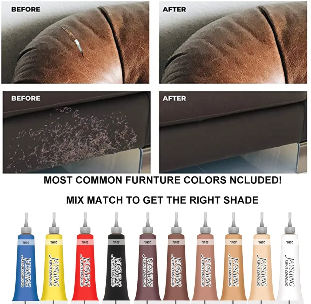 Leather Repair Filler Cream Kit Restore Car Seats Sofa Scuffs Scratch Rips US 