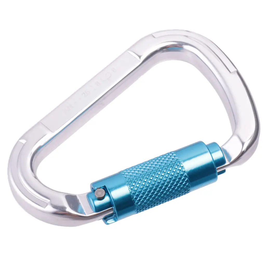 MagiDeal 25KN Auto Locking D-Ring Carabiner for Mountaineering Rock Climbing Survival Tool for Rappelling  Equipment Acce