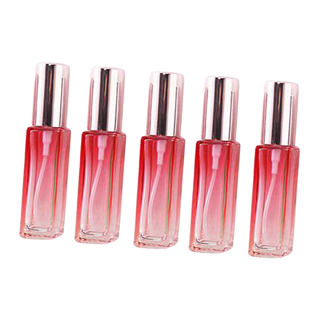 5x 8ml Squared Glass Perfume Spray Bottles with Fine Mist-Empty Jars Cosmetic