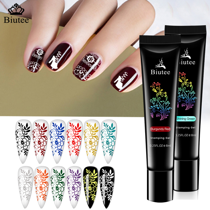 Best of BIUTEE 8ML Stamping Gel Polish Nail Art Manicure Stamping Plate UV Gel Varnish Soak Off Oil Templates Stamp Nail Art Decoration Reviews & Tips