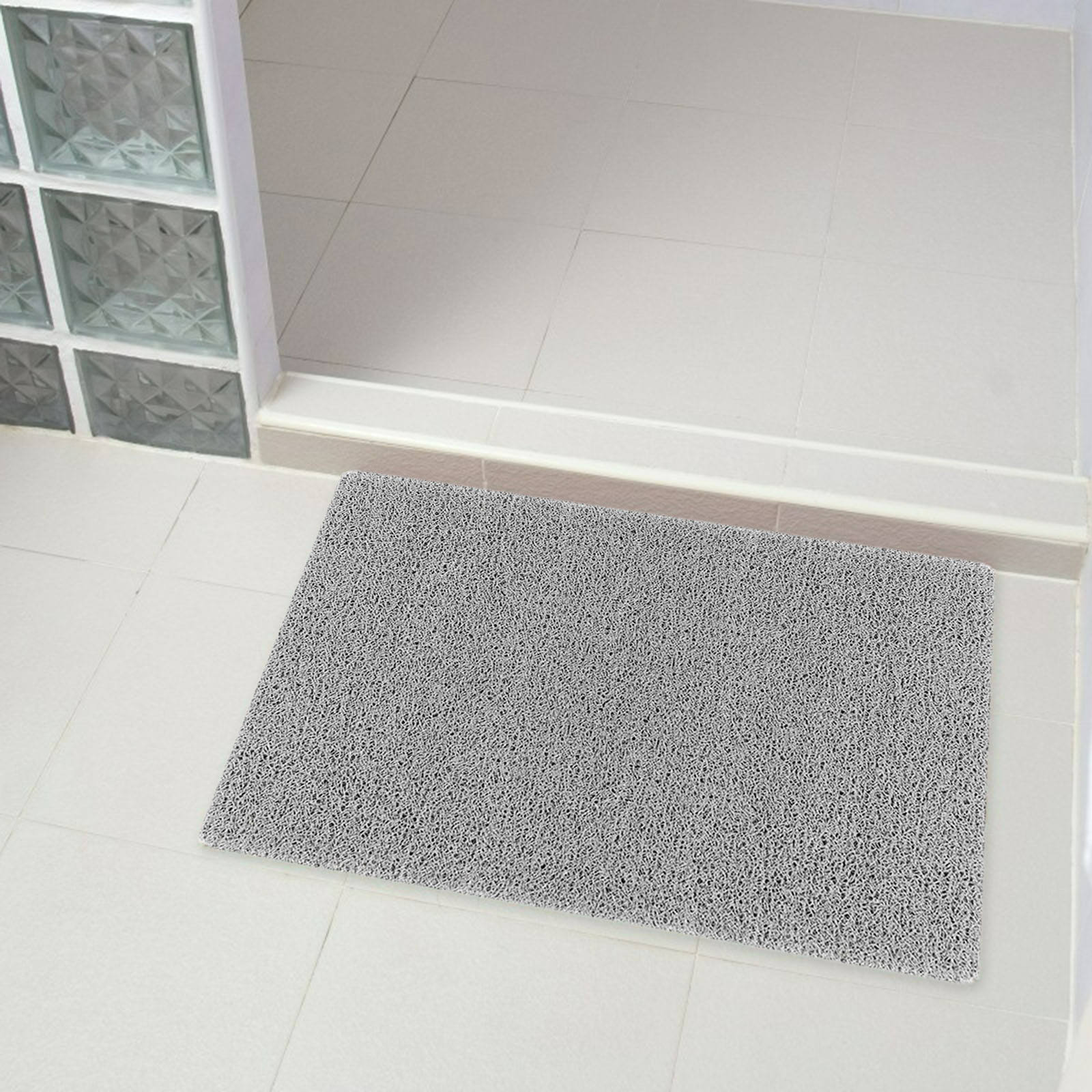 Anti-Skid Shower Mat, Bath Shower Floor Mat with Drain Hole Anti Slip and Mold Resistant Bathroom Stall Mat