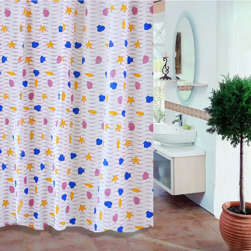3D Floral Pattern Waterproof Bath Curtain