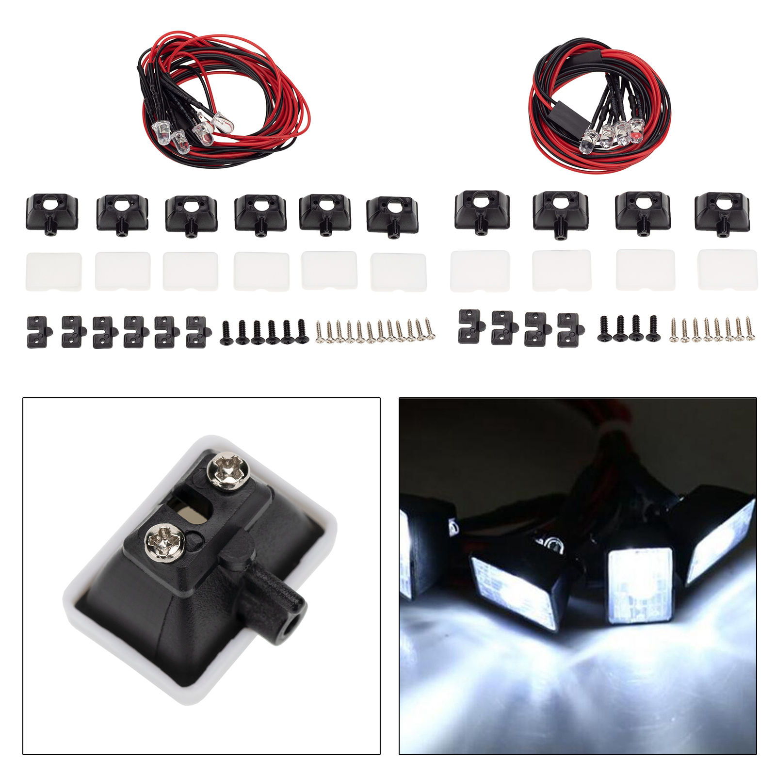 Ultra Bright LED Light Bar Roof Lamp for Axial SCX10 90046 110 1:10 RC Rock Car Vehicle DIY Spare Parts