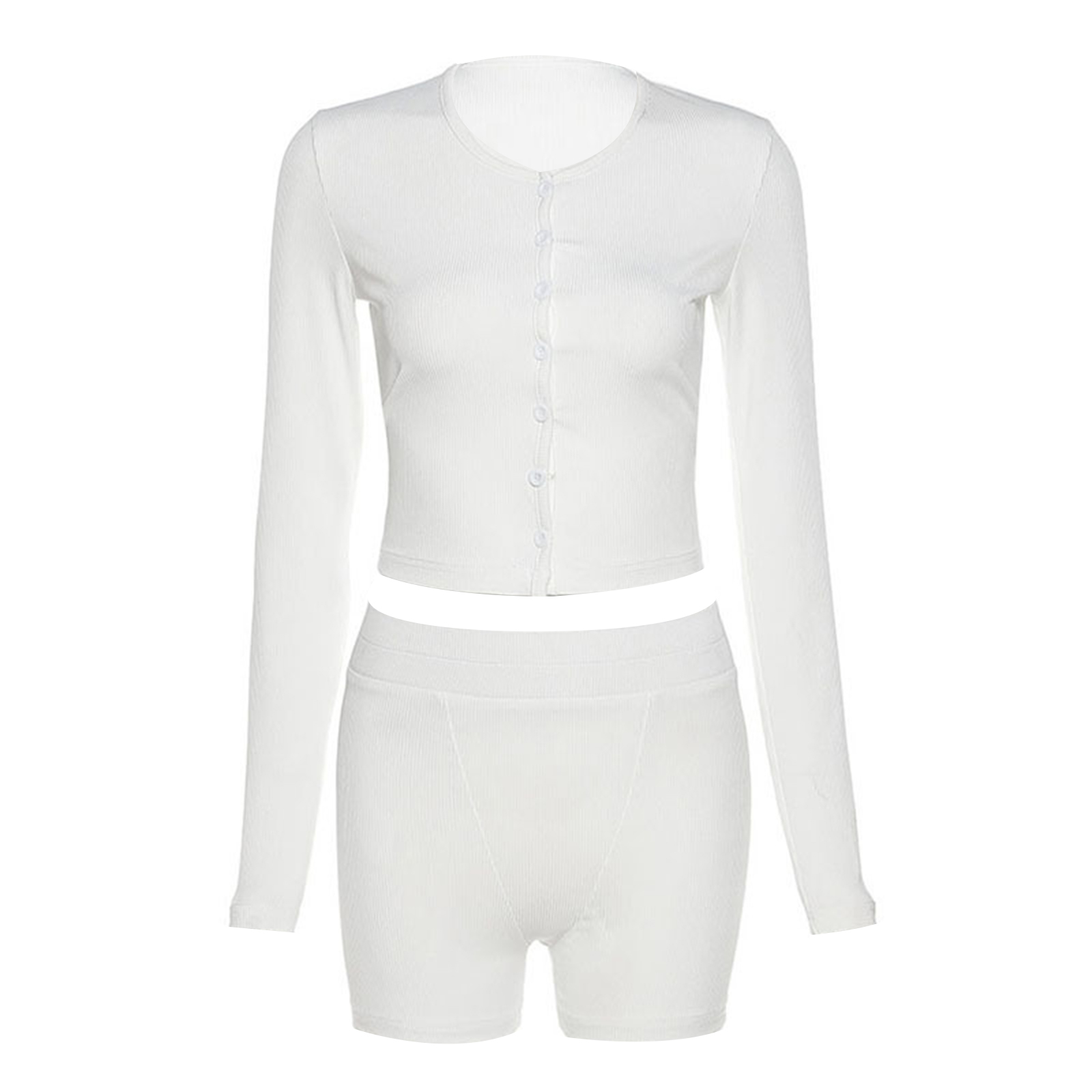 Waliicorners Tracksuit Sport Casual Suit Home Outfit Long Sleeve Slim Cardigan Crop Top Knitted 2 Piece Set 4 H55595040636d4523bb1046c403e95b5dg