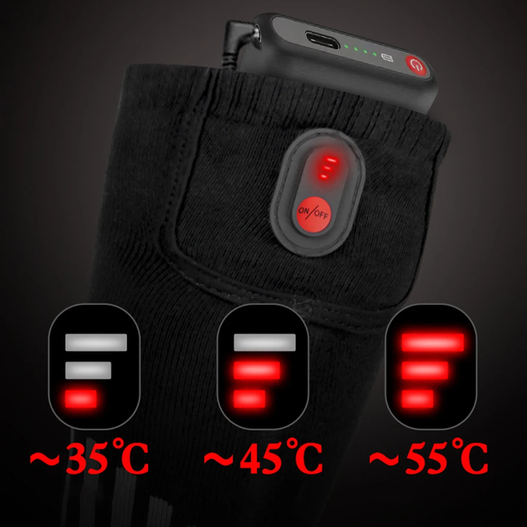 Electric Heated Socks Winter Warm Cotton with 4200mAh Large Capacity Battery Boot Socks Long Stockings for Camping Motorcycle