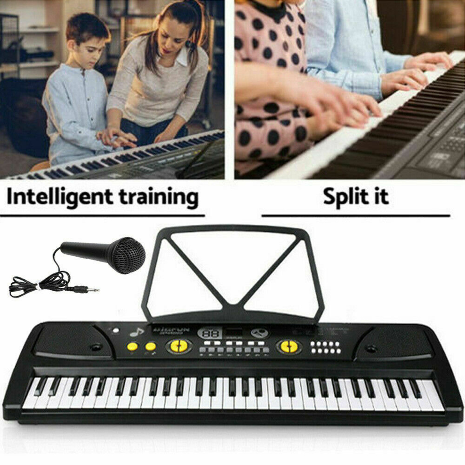 Instrument Kit Plastic Digital Music Piano Keyboard Electronic 61 Keys for Home Teaching Adults Girls