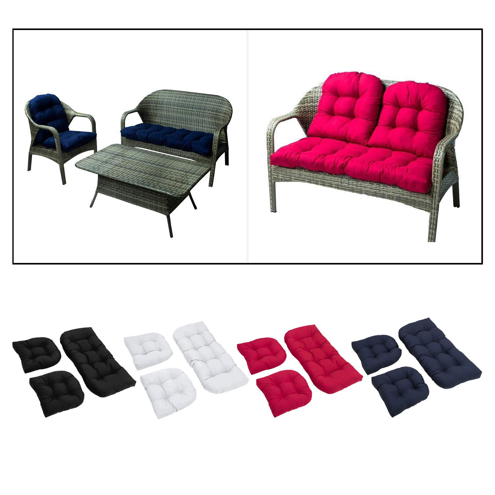 New Thicken Garden Lounger Seat Cushion Solid Color Non-slip Bench Cushion Pads Mat Cushion Home Decor 4-Colors