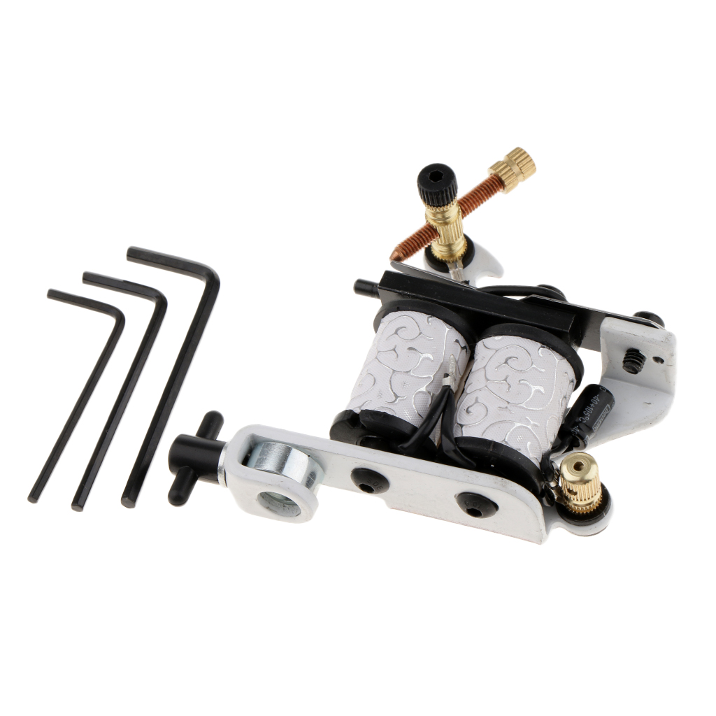 Exquisite Design Tattoo Supply Alloy Frame 10 Wrap Coils Tattoo Machine Gun for Shader Liner Supply with 3 Wrenches