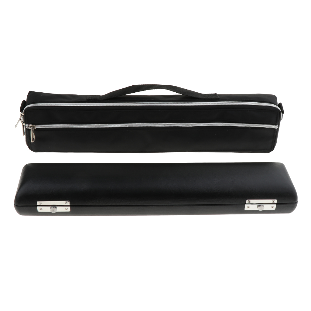 17 Hole Flute Wooden Carry Padded Case Box with Storage Gig Bag Handbag Cover Black