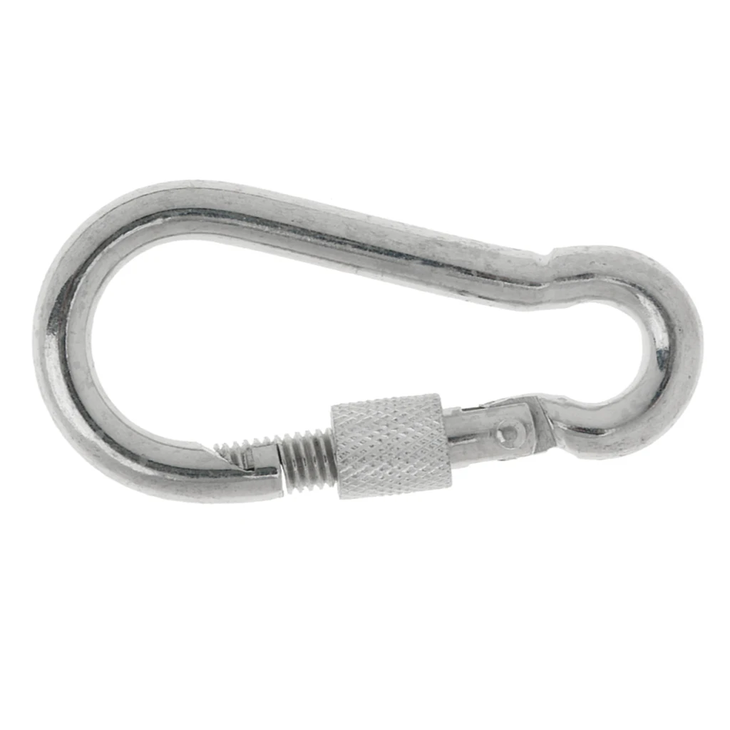D-Shaped Large Carabiners, Locking Rock Climbing Carabiner Clips, Heavy Duty Caribeaners for Rappelling Swing  Gym