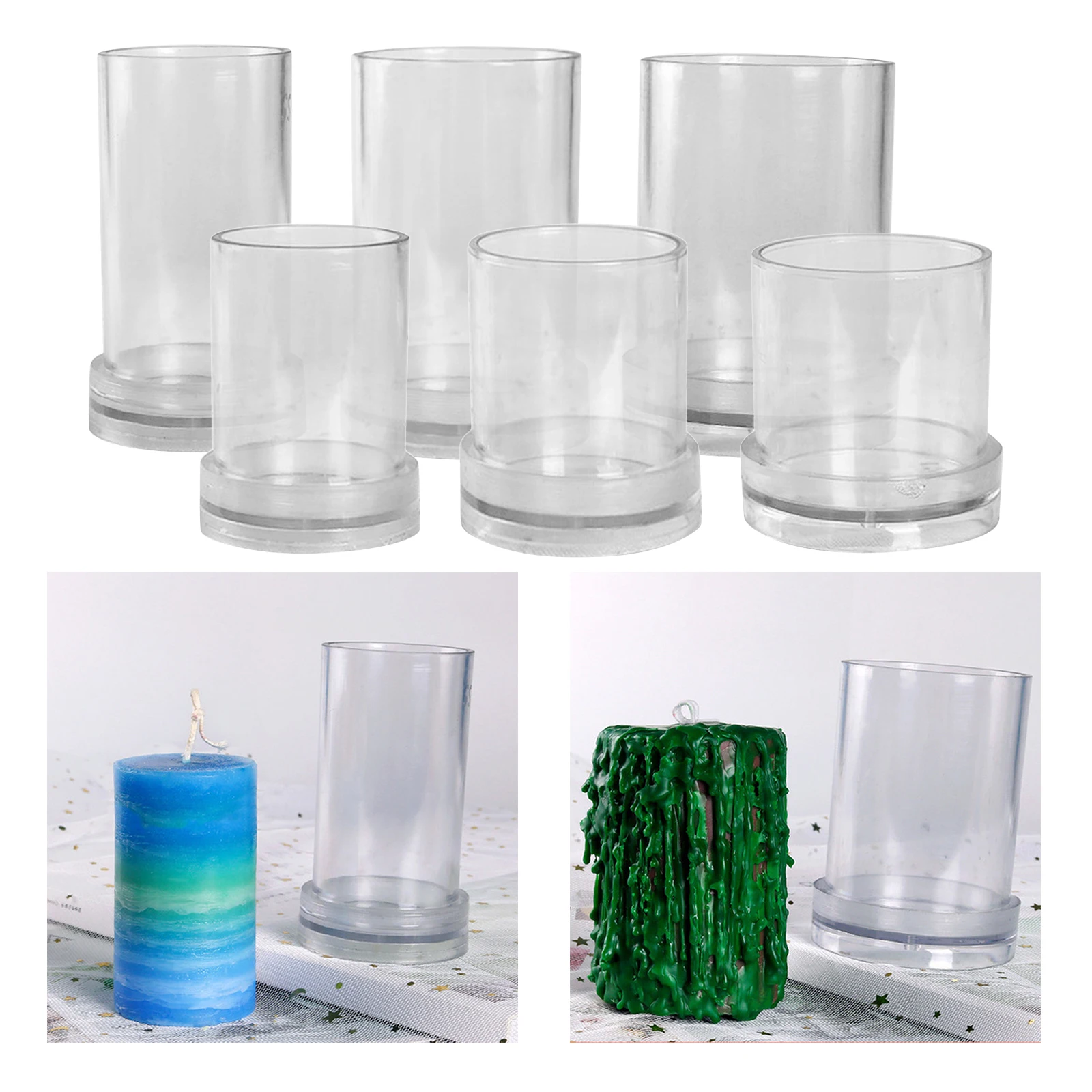 Plastic Candle Making Mold Clear Cylinder DIY Candle Mould Model Supplies