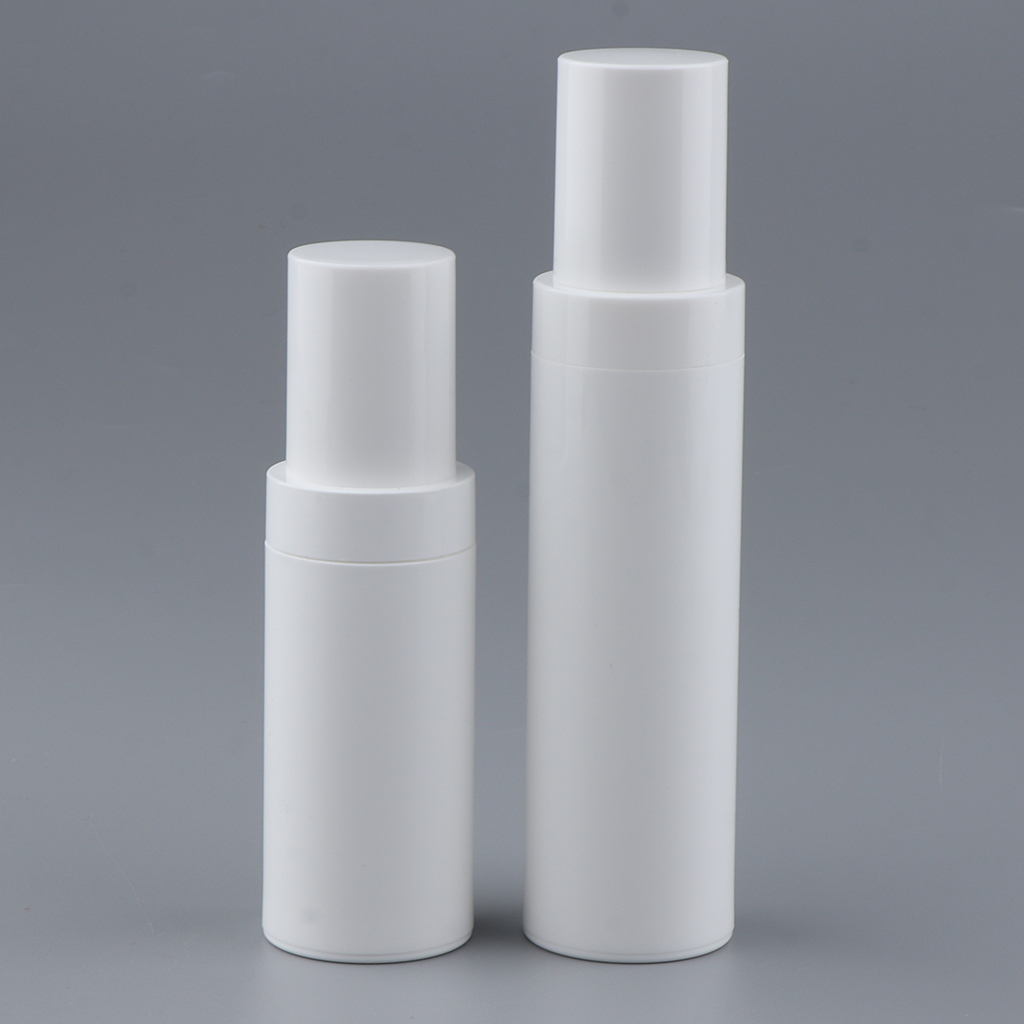 Empty White PET Cosmetic Airless Pump Bottle Makeup Serums Lotion Container