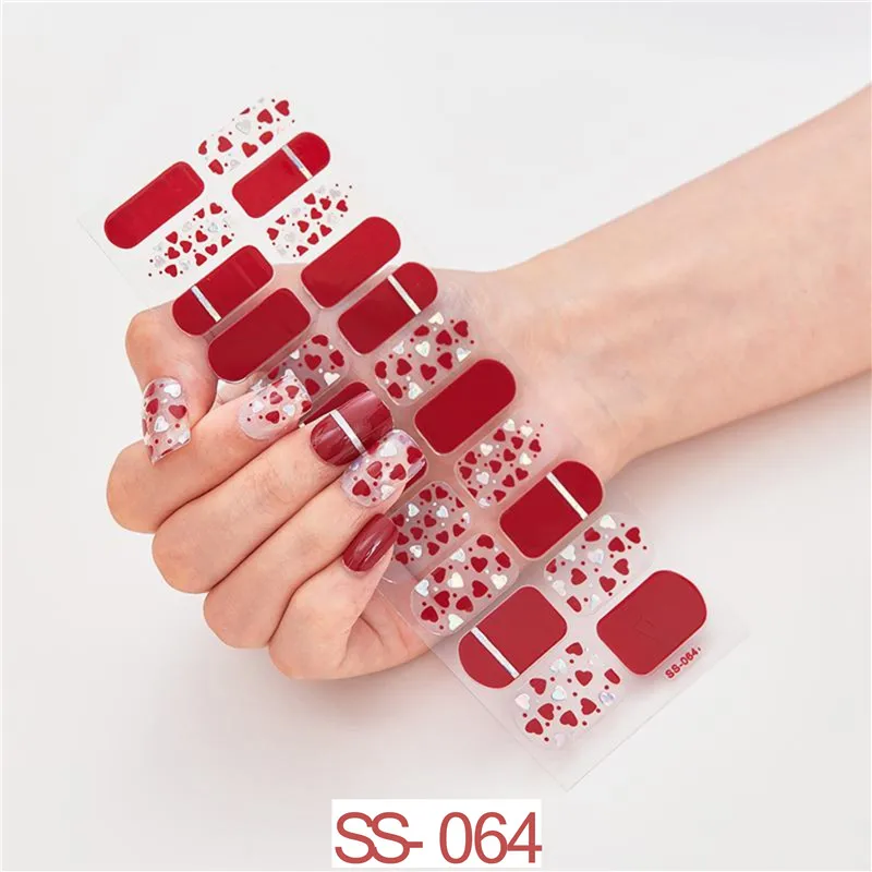 Red Heart Silk Wrap Nails Sticker