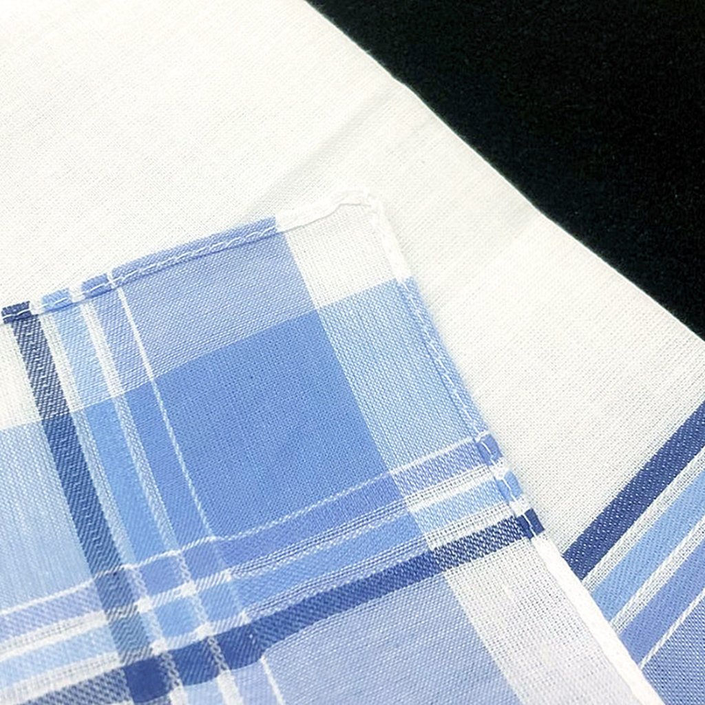 12 PCS Vintage Check Pattern Handkerchiefs 100% Cotton  Square Hankies