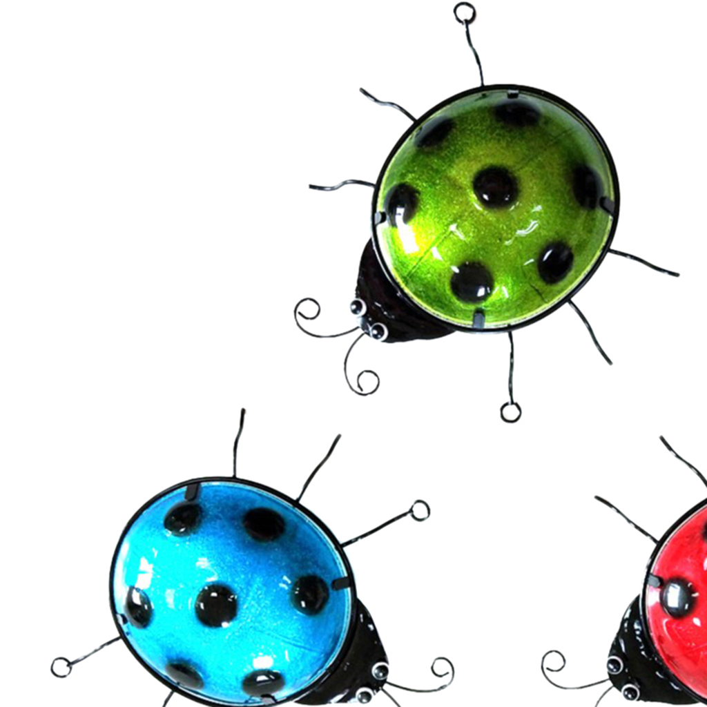 3x Metal Wall Art Decor Patio Sculpture Fences Trees Ladybird Decoration