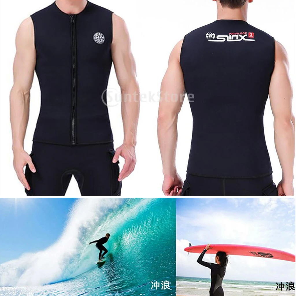 Men 3mm Neoprene Wetsuit Top Warm Vest Sleeveless Surf Surfing Diving Suit Wetsuits for Water Sport