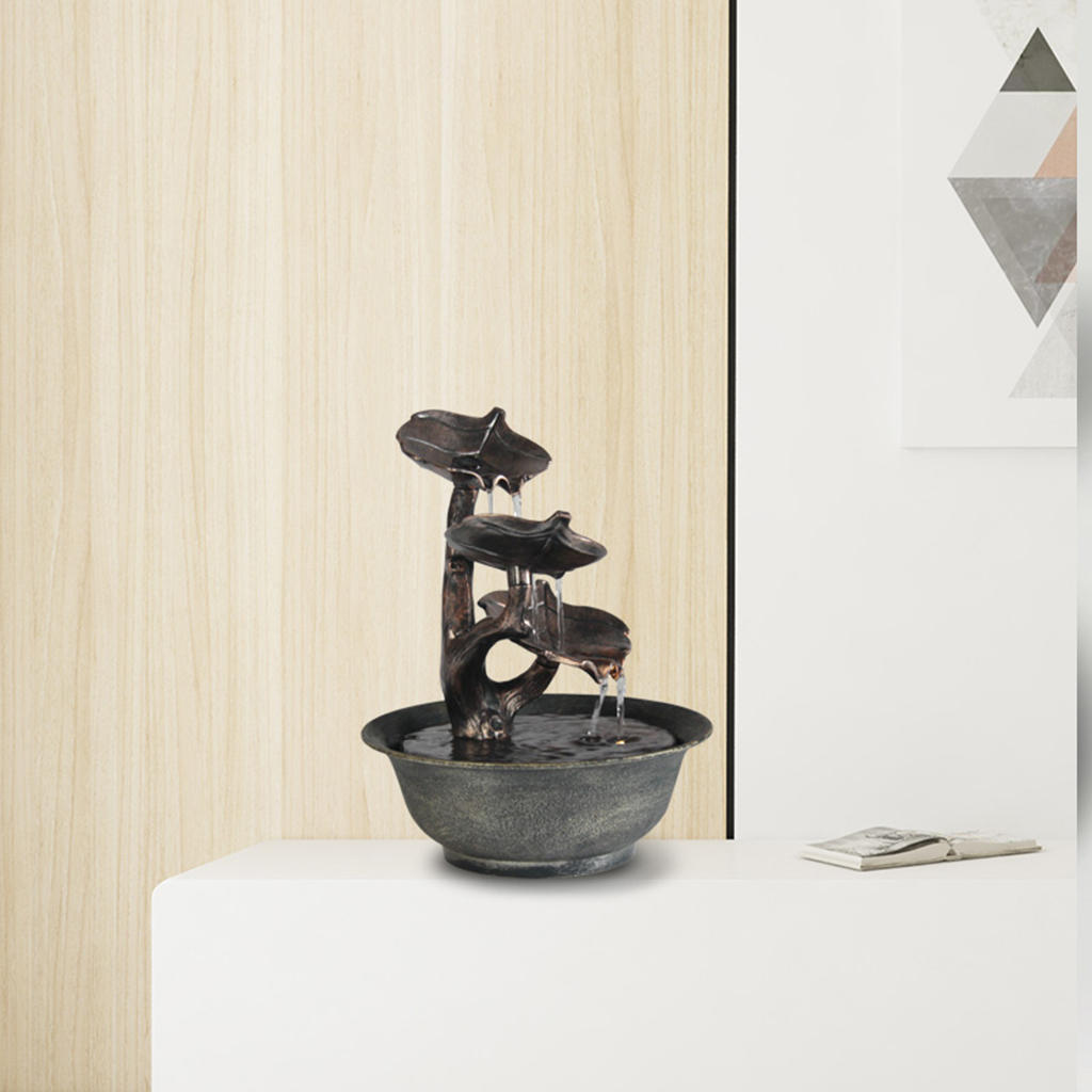 Waterfall with Pump Water Fountain Desktop Chinese Fengshui Home Decor