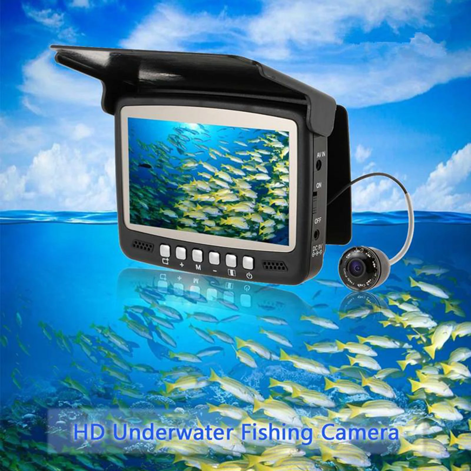 Underwater Fishing Camera DVR Fish Finder Infrared LED Fishing Video Camera with 4.3 inch Monitor for Kayak Boat Sea Fishing