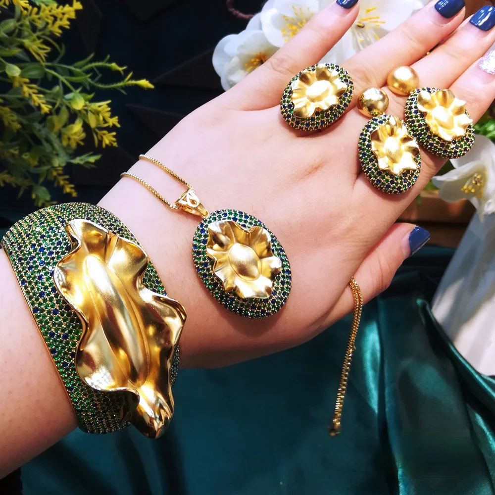 colar ampla pulseira brincos anel conjunto jóias