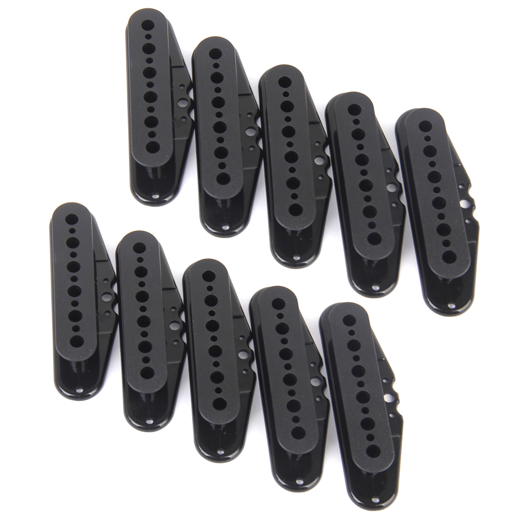 Plastic Guitar Pickup Bobbins 48mm Pole Spacing Guitar Accs Set Of 10 Black