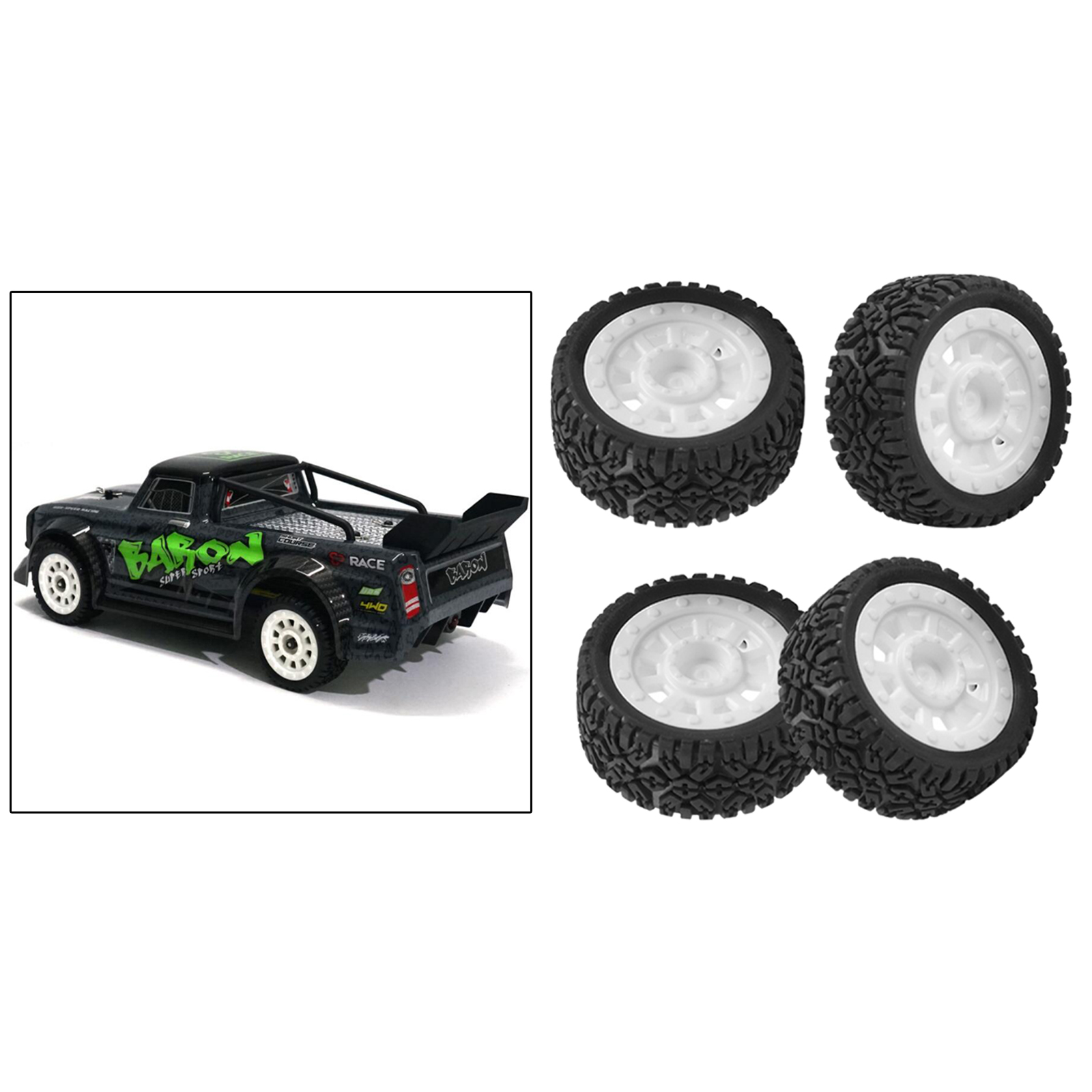 4 Pieces Flat Running Tires for SG-1603 1/16 RC Racing Truck Upgrade Parts