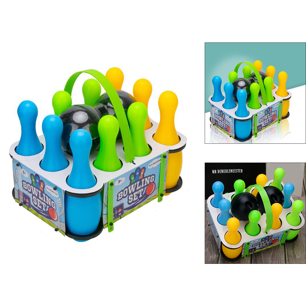 Multi-Color Plastic Bowling Balls Playset for Kids Ages 3+ School-age Child Toy Games