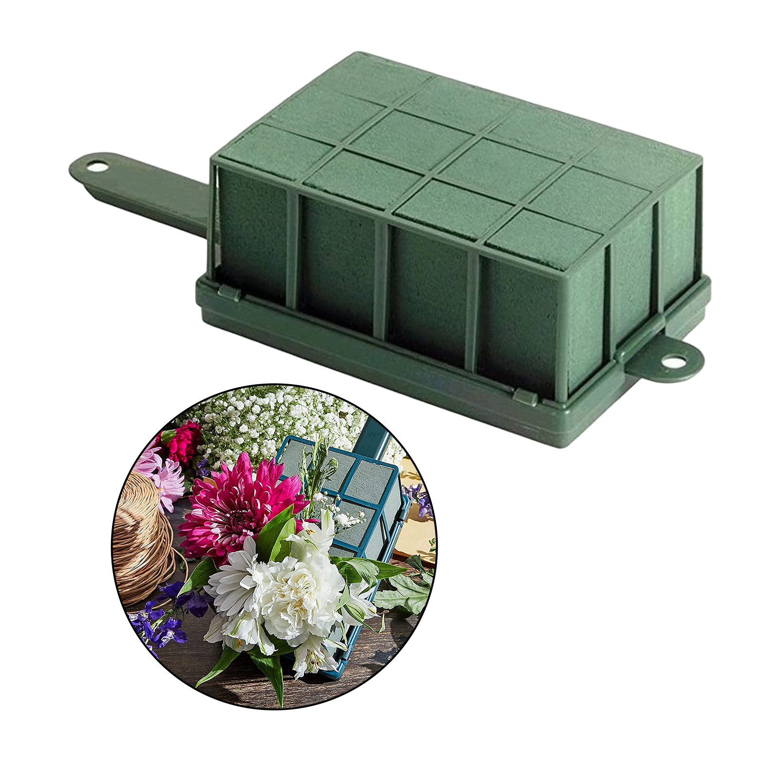 Floral Foam Bricks Green Foam Mud Blocks for Artificial Flowers, Plants, Wet Flower Arrangement Block Holder with Handle