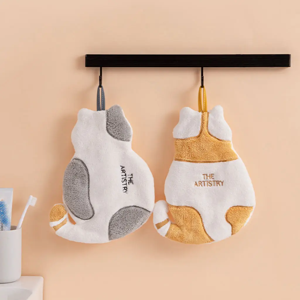 Cute Animals Hand Towel Kitchen Towel Quick Drying Dish Hand Towel Bath Washcloth Bathroom Towel Hanging Towel Face Towels