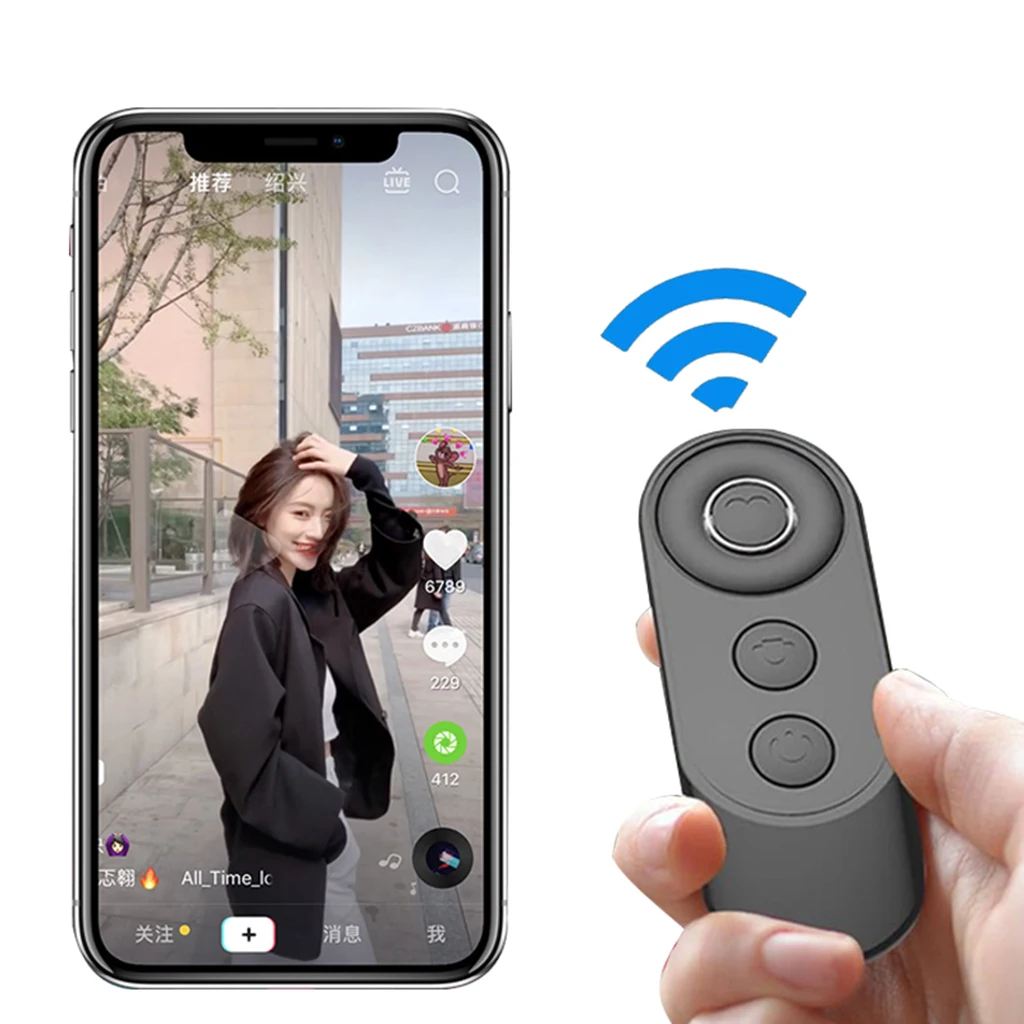 Bluetooth Fernauslöser Page Turner Videoaufzeichnung für Smartphones Tablets 