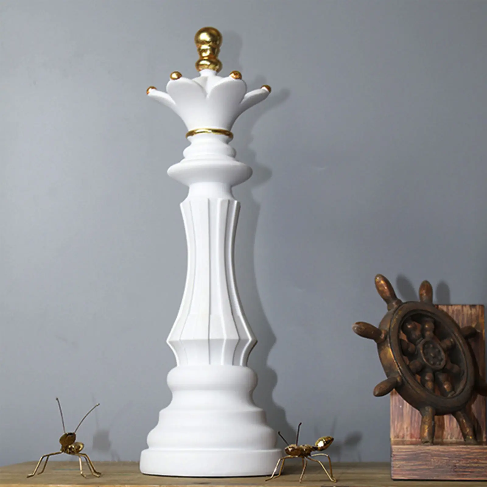 Chess Statues Chessman Figurine, White Chess Pieces Knight King Queen Sculpture Arrangement Livingroom Tabletop Decoration Chess Statues Chessman Figurine, White Chess Pieces Knight King Queen Sculpture Arrangement Livingroom Tabletop Decoration