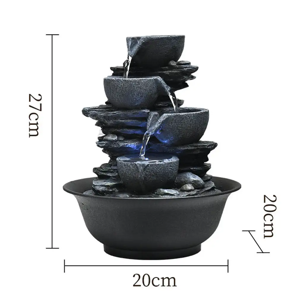 Decorative Tabletop Water Fountain Feng Shui Waterfall Office Table Decor