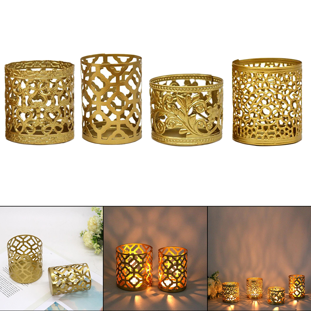 Creative Hollow Candle Holder Iron Art Decorative Candlestick Holder Tabletop Tealight Candle Stand Wedding Home Decor