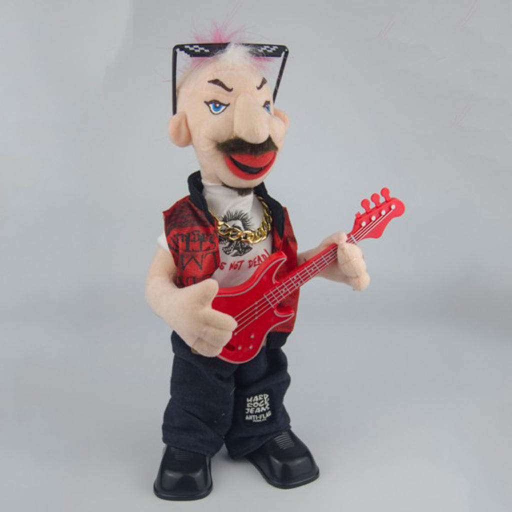 Electric Plush Toy Punk Bass Man Figure Doll Kids Toys Creative Gifts