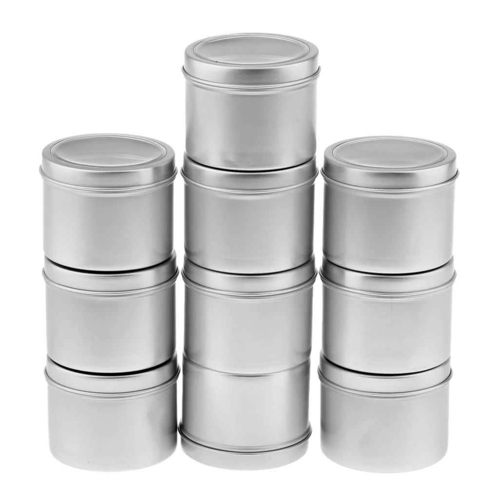 10x 100ml Round Aluminum Mekeup Cream Empty Lip Balm Containers Jars Tin