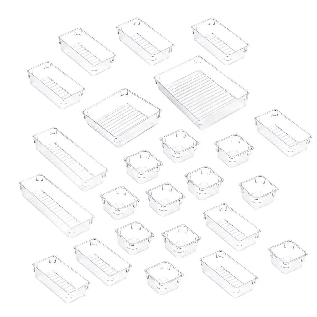 24x Drawer Organizer Set Plastic Layout Organizer Versatile for Bathroom