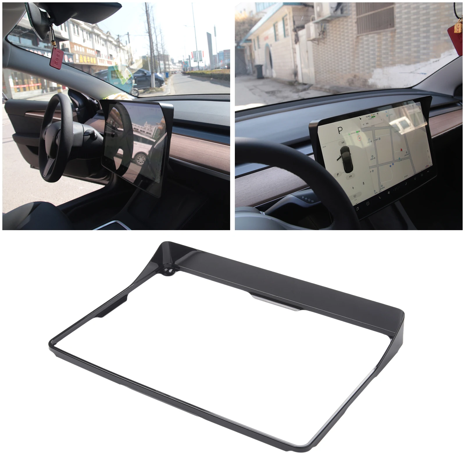 ABS Plastic Interior Screen Protection Screen Visor Frame Sunshade Car Supplies for Tesla Model 3 Y Center Navigation Screen