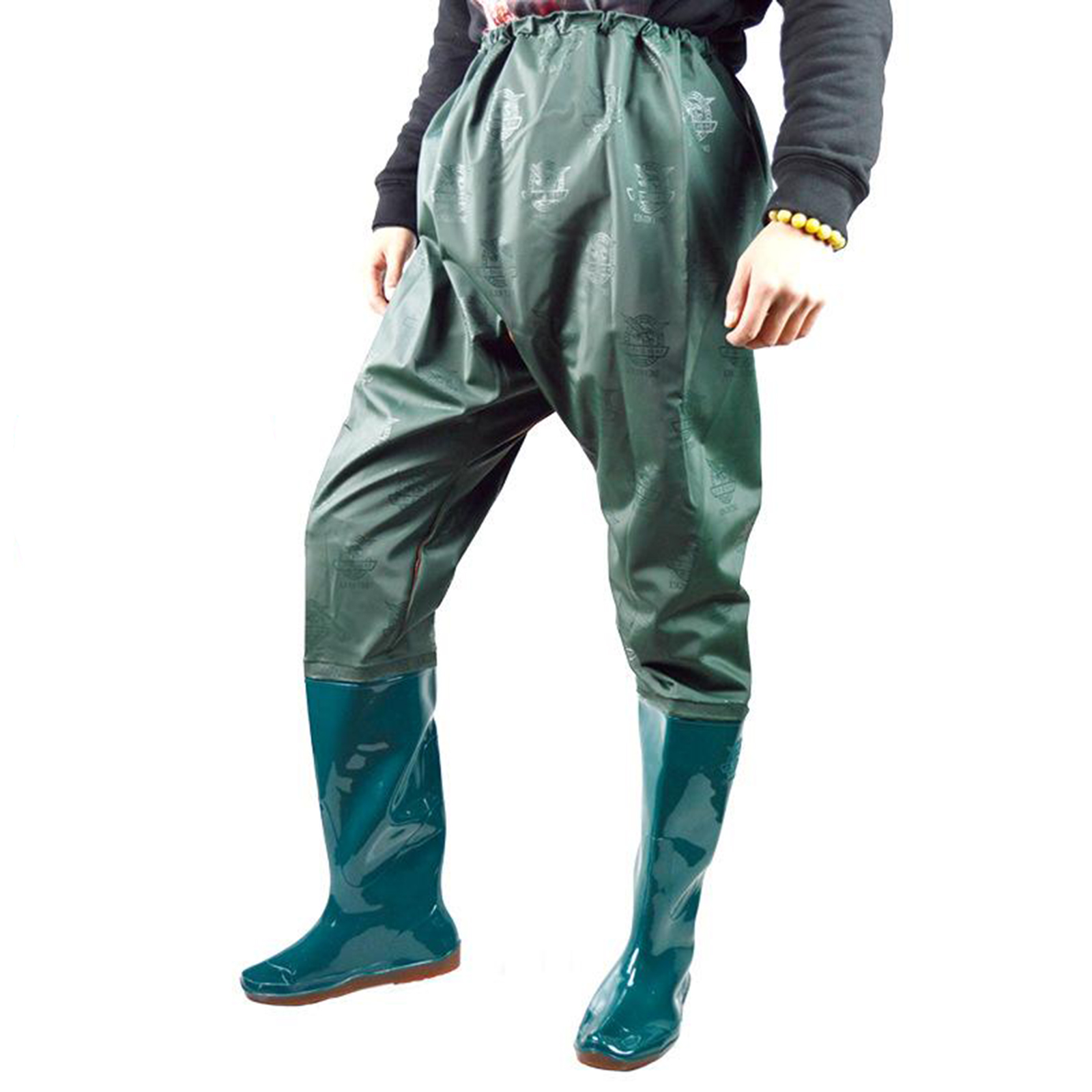 Fishing Hip Waders Men Women Wading Pants Hunting Bootfoot Waterproof and PVC Wading Socks Boots Watertight Pants Trousers