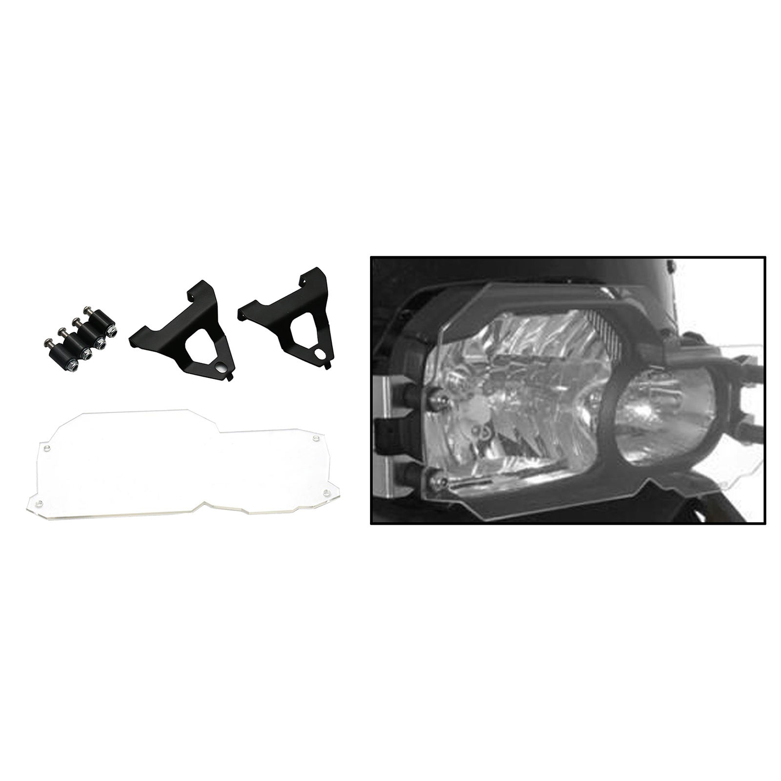 Clear Motorcycle Accessory Acrylic Headlight Protector Guard, Head Light Cover Protection Grill, for BMW F650GS F700GS F800GS