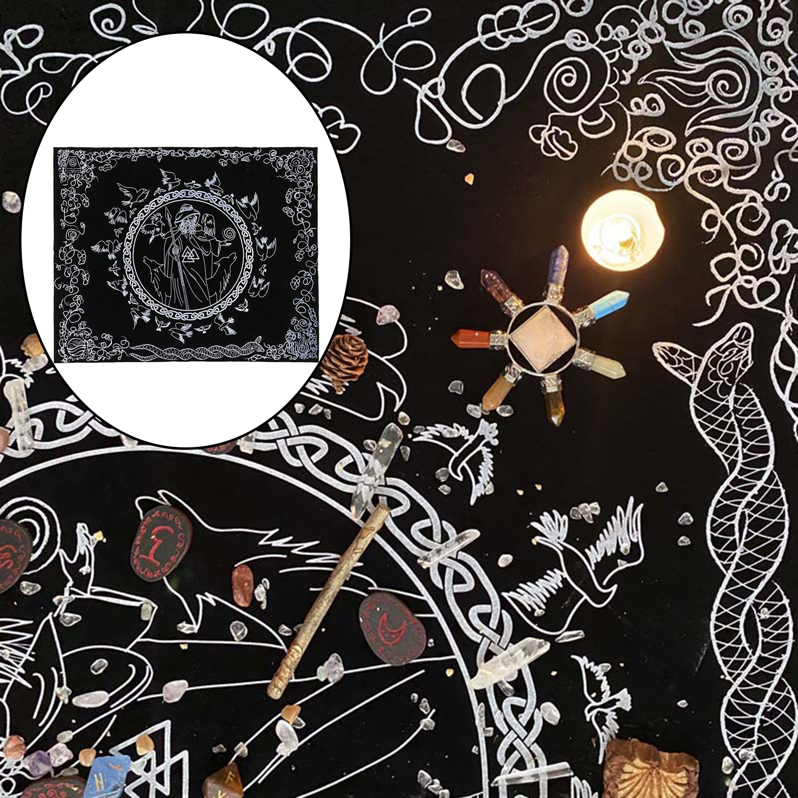 74x60cm Rituals Tarot Card Tablecloth Altar Cloth Board Game Astrology