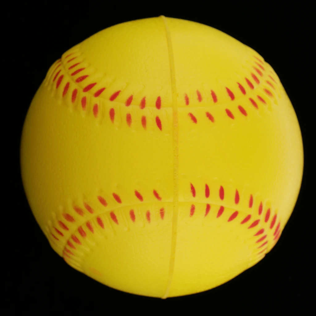 Pitcher`s Soft Training Softball, PU Foam Yellow Baseball Ball for Practice - Durable and Practical