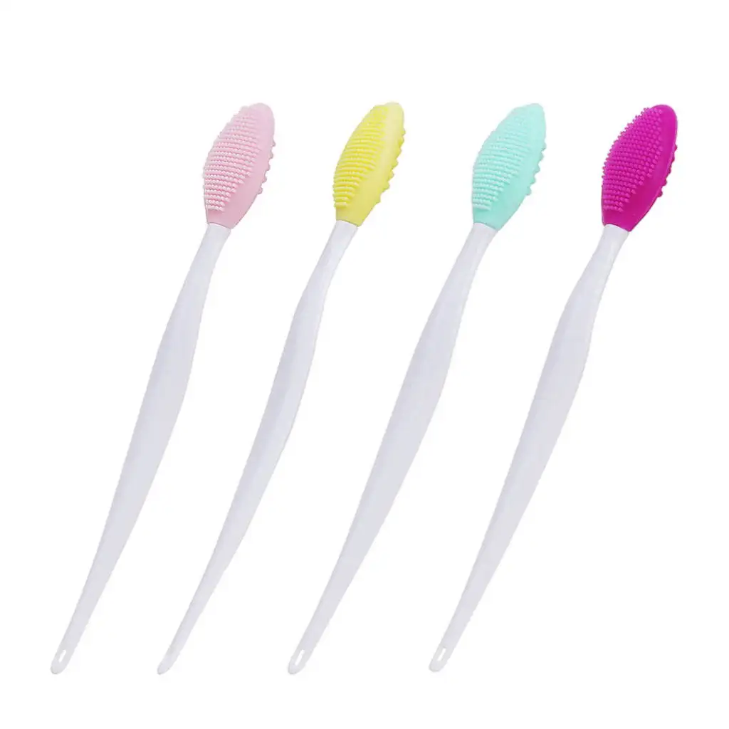 Double-Sided Lip Brush Tool Dry Skin Handheld Soft Silicone Exfoliating for Blackhead Removal