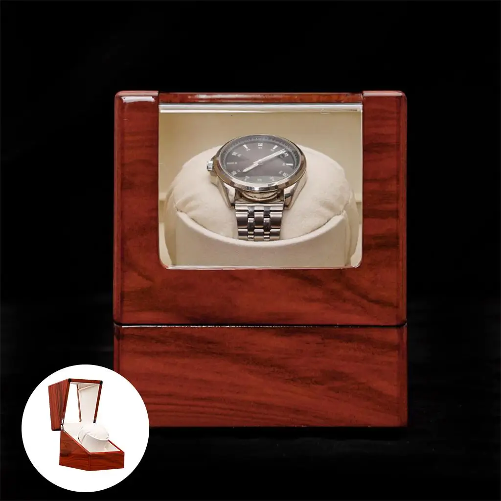 Watch Winder Wooden Flexible Silent Display Universal Case for Lady and Man Watches