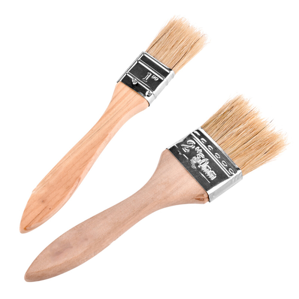 2pcs Pastry Brushes Set with Boar Bristles and Hardwood Handles, Grill BBQ Sauce