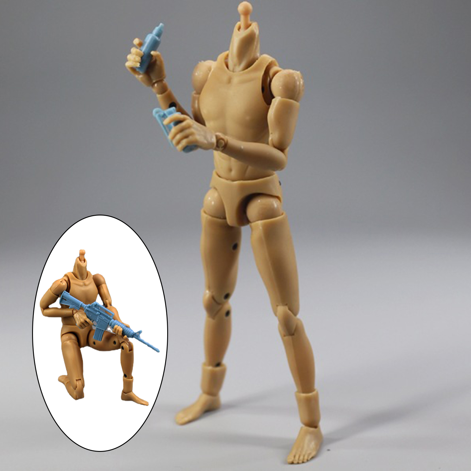 1/12 Male Body Action Figures Super Flexible Male Dolls with Spare Hands for Arts/Drawings/Photography